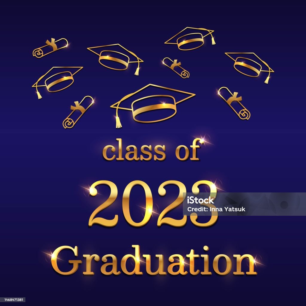 Graduation Message Background Design Celebrate Graduation Golden Graduation Cap A Diploma Scroll And A ...