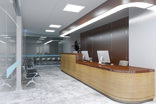 Hospital Or Clinic Reception Waiting Room Area Interior