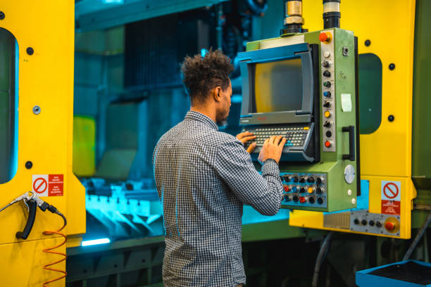 istock Mid Adult Black Male CNC Machine Operator 1468471948