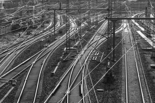 istock High angle view of railroad tracks 1468477582
