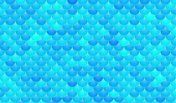 Seamless fish scale pattern with editable stroke Ornamental pattern abstract background. Carefully layered and grouped for easy editing. This illustration is designed to make a smooth seamless pattern if you duplicate it vertically and horizontally to cover more space. mermaid stock illustrations