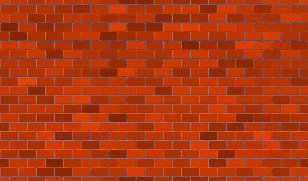 nahtloser hintergrund mit ziegelwandmuster - brick wall backgrounds red textured stock-grafiken, -clipart, -cartoons und -symbole