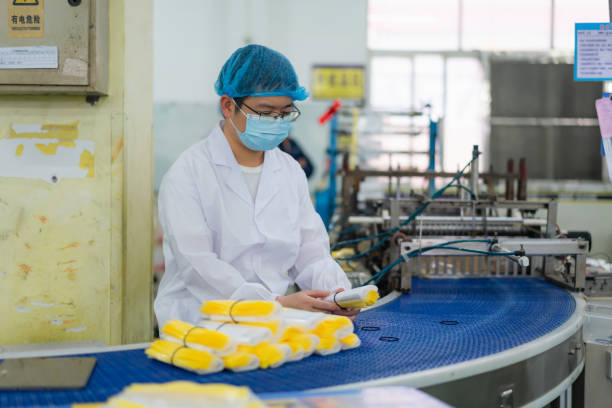 istock Assembly line workers who are packaging products on the production line 1468485398