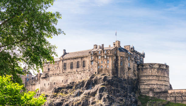 Edinburgh, Scotland - A summer's view of Edinburgh Castle from the south during July.
