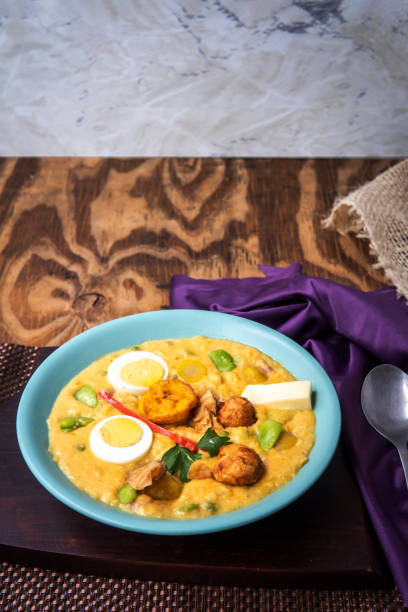 istock Fanesca dish on a vertical background with copy space 1468498279