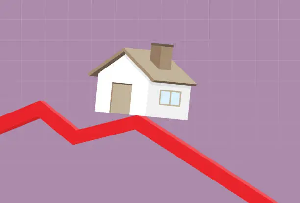 Vector illustration of Real estate market have a risk