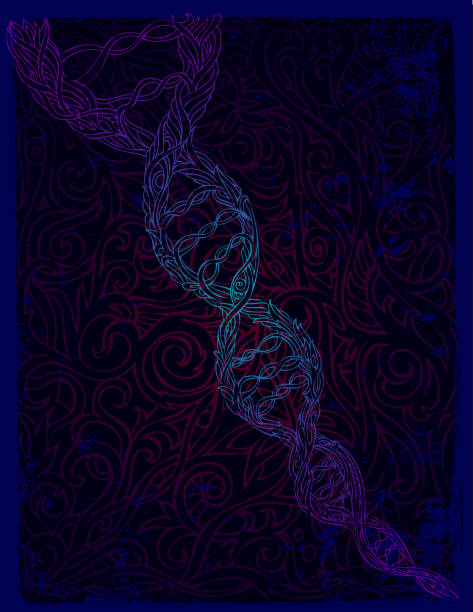 dna 바람개비 - beginnings origins creation molecule stock illustrations