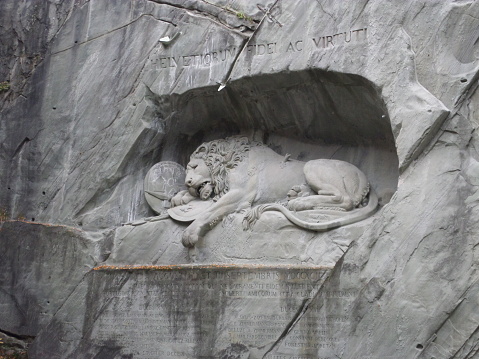 Löwendenkmal (Lion Monument of Lucerne)\nA much visited tourist spot in Lucerne is the Löwendenkmal, a work conceived by the Danish sculptor Bertel Thorvaldsen in 1820. Switzerland.