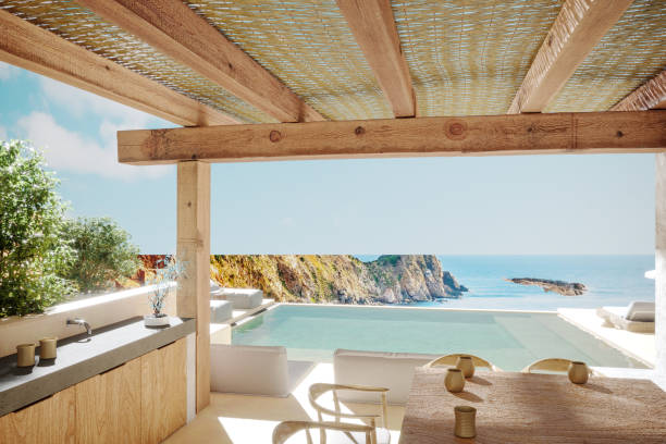 istock Modern Beach Hotel With Sea View Swimming Pool 1468505447