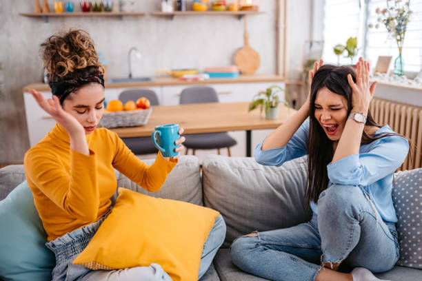 istock Two Young Women Arguing At Home 1468508290