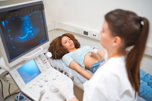 istock Female patient during ecography test in clinic 1468509283
