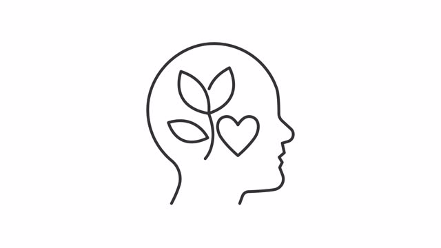 Animated mental health linear icon