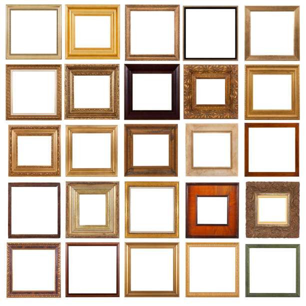 square picture frames - picture frame classical style elegance rectangle imagens e fotografias de stock