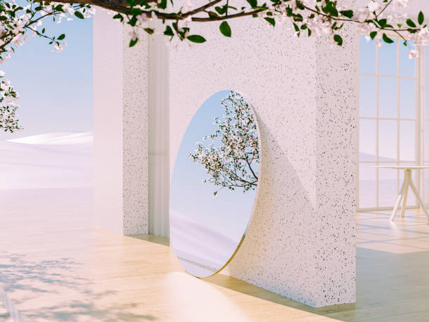 istock Natural beauty podium backdrop with spring sakura cherry blossom tree. 1468512694