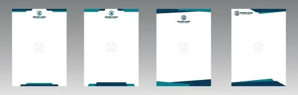 Vector illustration of Letterhead set, different designs with same style