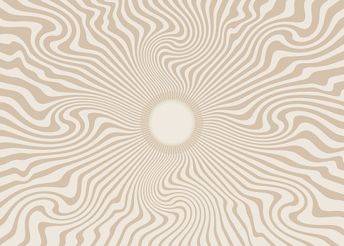 Psychedelic Sun with Rippled Sunbeams