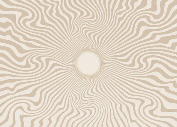 Vector illustration of Psychedelic Sun with Sunbeams