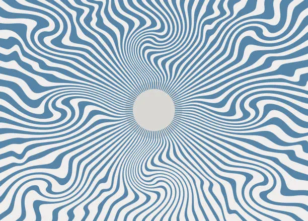 Vector illustration of Psychedelic Sun with Sunbeams