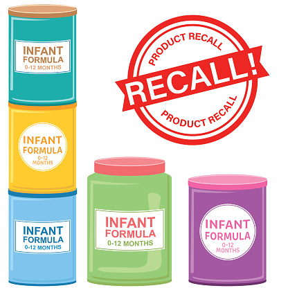 A flat color design for baby formula recall related designs on a transparent background.