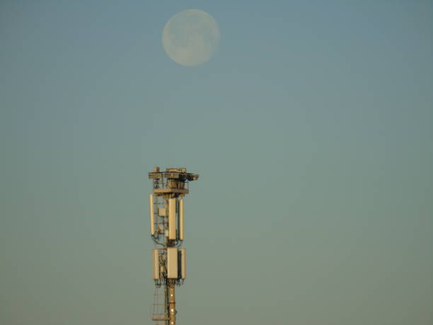 istock Moonlight and sunrise over the station 1468526275