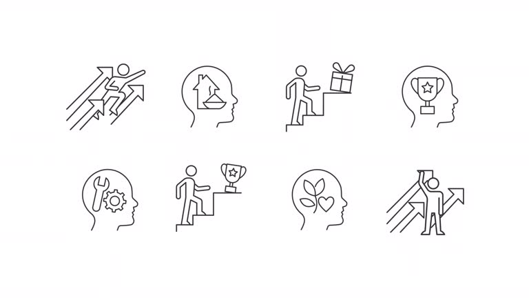 Animated motivation linear icons