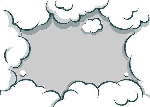 Comic speech bubble for text. Cartoon cloud background