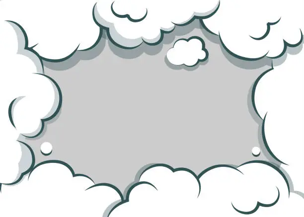 Vector illustration of Comic speech bubble for text. Cartoon cloud background