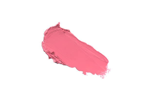白い背景にピンクの口紅の塗抹標本。