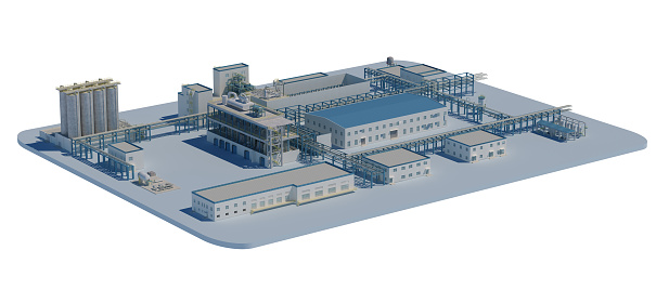 3D plant chimney building model