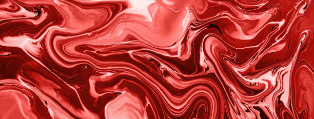 istock Abstract fluid art background bright red and ruby colors. Liquid marble. Acrylic painting on canvas with wine gradient. 1468532021