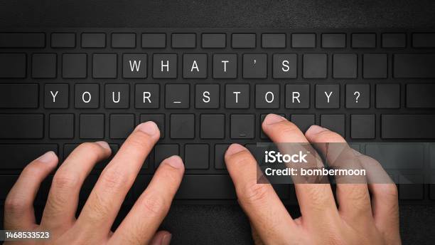Whats Your Storyhand Typing On Desktop Office Computer Keyboard Script Writer Or Filmmaker Typing On A Computer Or Laptop Keyboard Business Workplace Stock Photo - Download Image Now