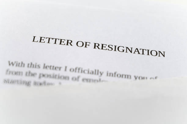 istock Letter of resignation, and pen beside it. 1468534828
