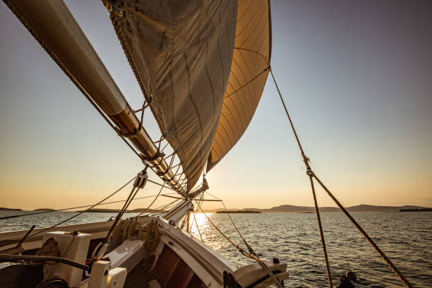 istock Schooner Bow Sailing Penobscot Bay, Maine 1468538104