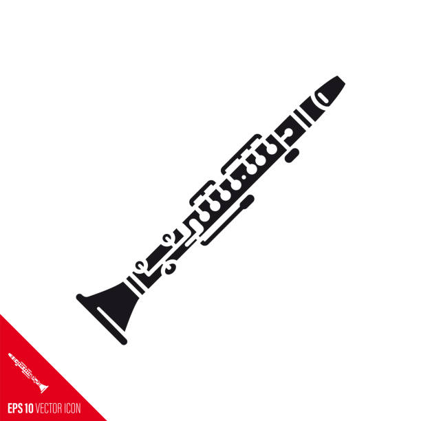 Clarinet vector glyph icon Clarinet vector glyph icon. Wind instrument symbol. clarinet stock illustrations