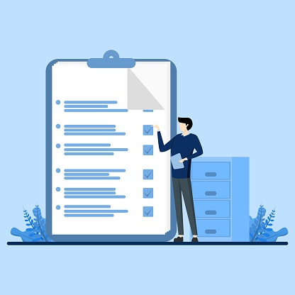 Complete Work Concept Work Report With Check Mark Work Checklist Stock ...