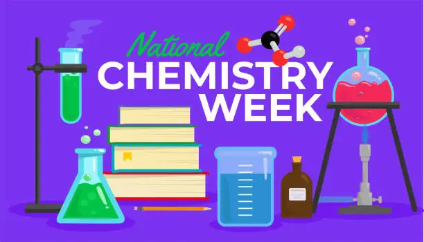 Vector illustration of National Chemistry Week, banner, graphic, vector illustration
