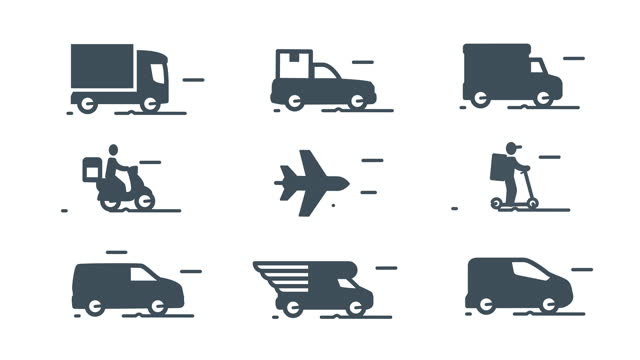 Delivery Black Animated Icons