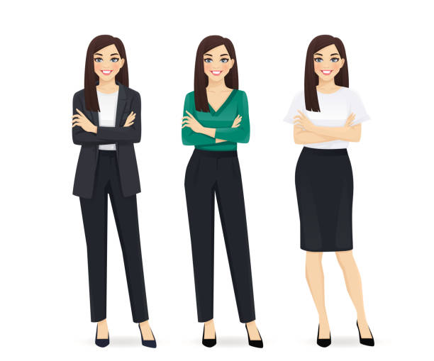 ilustrações de stock, clip art, desenhos animados e ícones de young business woman - fato de senhora