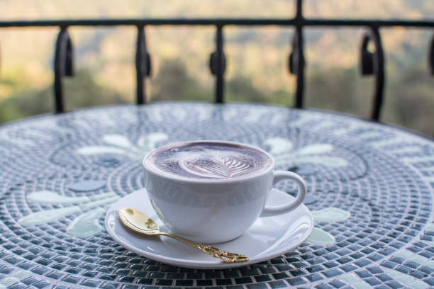 istock Coffee cappuccino on  table with nature background 1468553221