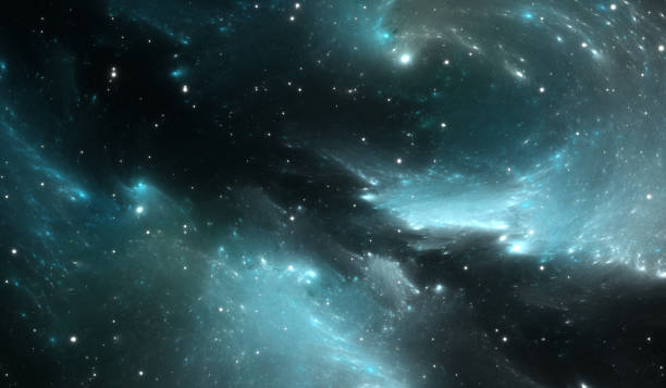 istock Space background with blue nebula and stars 1468554876