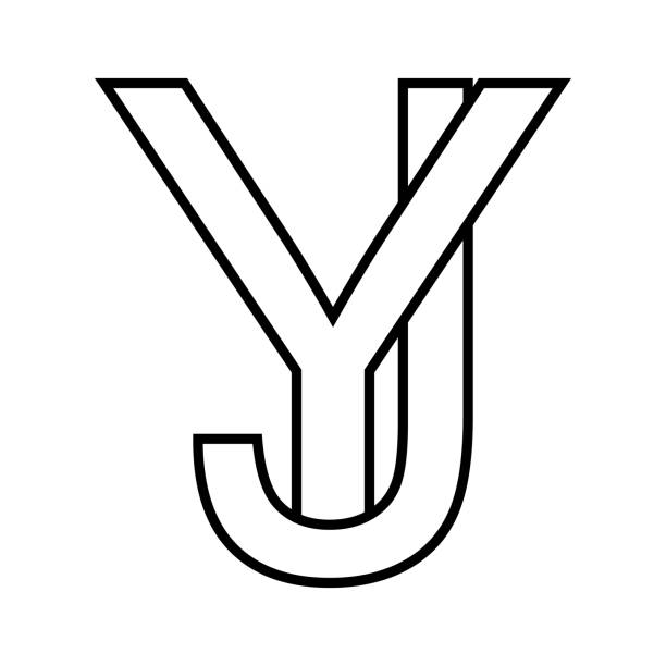 логотип знак yj jy иконка двойные буквы логотиптип y j - letter j block toy alphabet stock illustrations