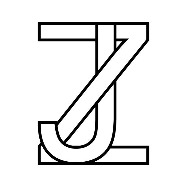 ilustrações de stock, clip art, desenhos animados e ícones de logo sign zj jz icon double letters logotype z j - letter j block toy alphabet