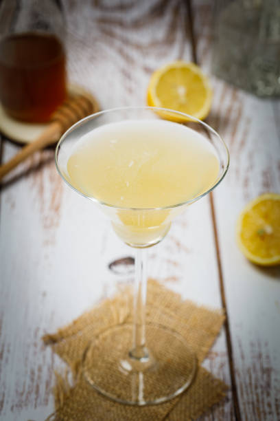 istock Bee's knees martini cocktail. Martini alcoholic cocktail or non-alcoholic mocktail. Martinis. 1468559312