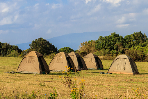 Safari campsite in Ngorongoro Conservation Area, Tanzania