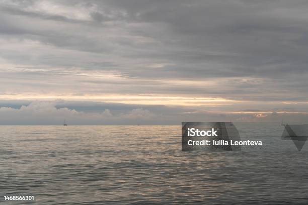 View Of The Black Sea On The Coast Of Sochi Against The Sunset Sky Sochi Krasnodar Krai Russia Stock Photo - Download Image Now