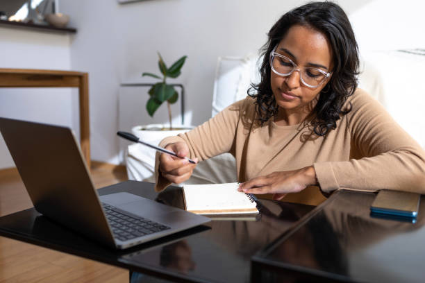 istock Businesswoman remote working from home 1468566323