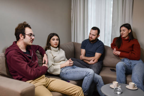 istock Afternoon Sit Down By Smiling Friends Drinking Coffee And Talking 1468567980