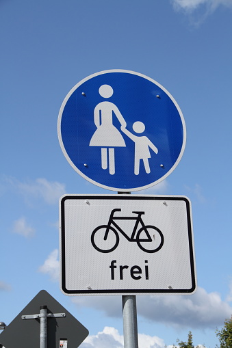 traffic sign Bicycle path with the text 