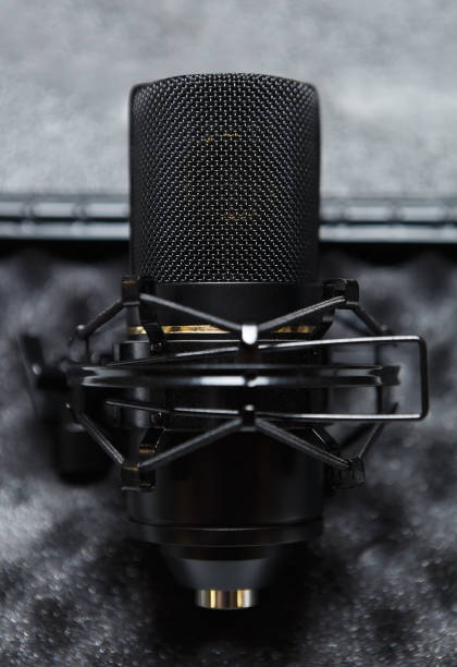 istock Professional condenser microphone for sound recording studio. Record voice in hi fi quality 1468577005