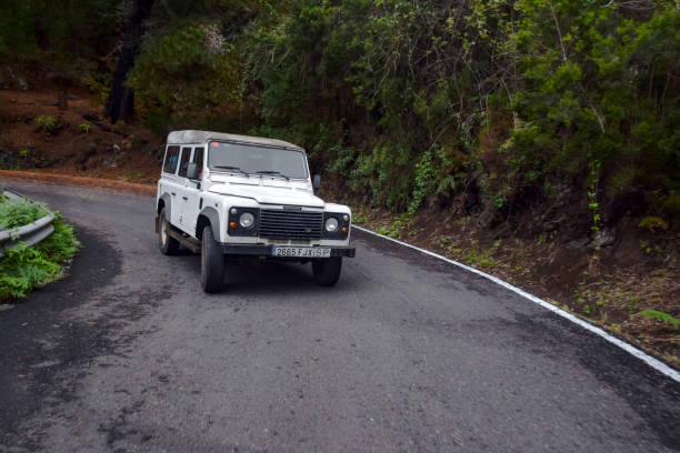 Chiangmai, Thailand - February 6, 2015:  Old Private car. Land Rover mini Truck. Photo at road no.121 about 8 km from downtown Chiangmai, thailand.